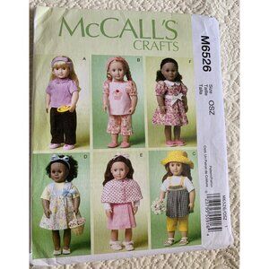 McCalls Size 18 inch Doll Clothes Pattern M6526 - Uncut 2012
